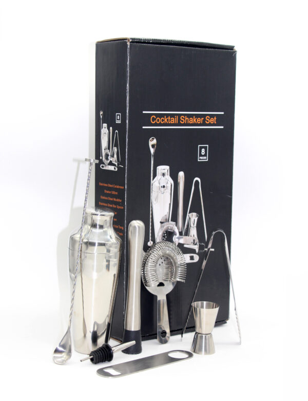 Stalen Cocktail Shaker Barset – 8-delig